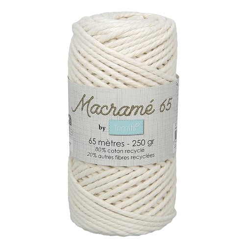Macramé 65 Mètres 250 Gr 80% coton 20% autres fibre