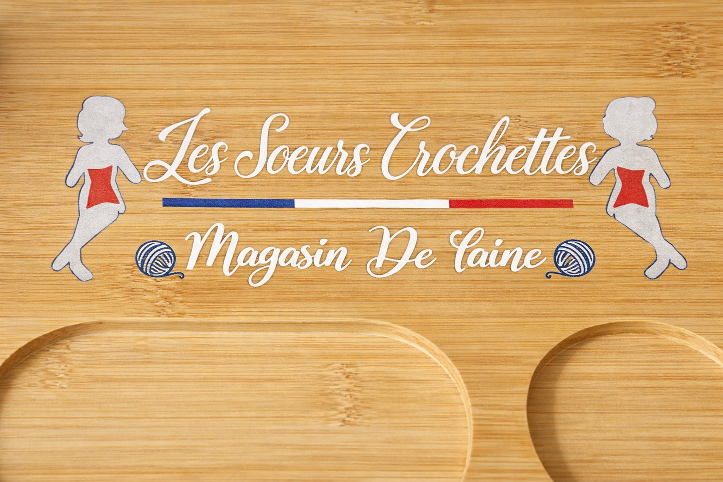 Porte-crochets en bambou verni – Édition premium Les soeurs crochettes
