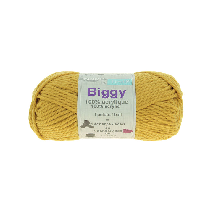 Pelote BIGGY Trimits 100% acrylique, coloris 004 Moutarde